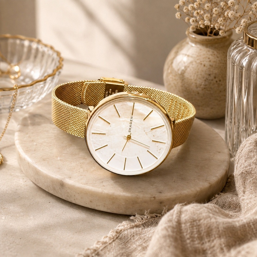 Skagen Karolina Watch Womens Rose Gold Mesh White Dial SKW2688 38mm NWT